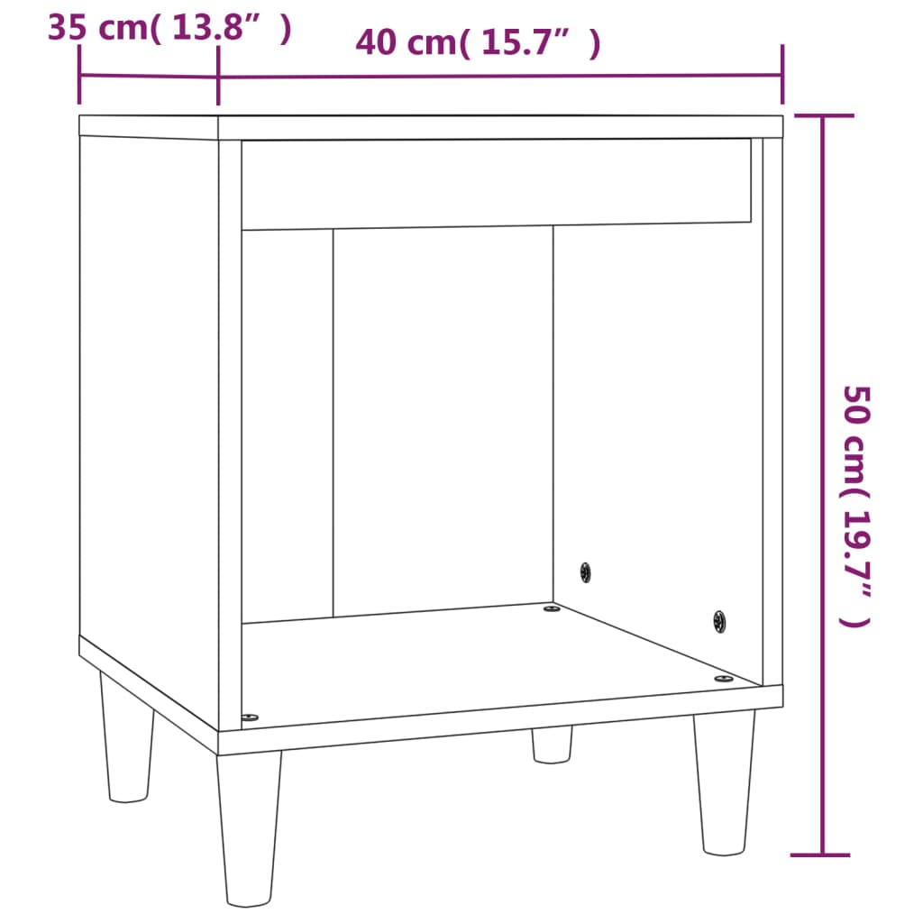 vidaXL Κομοδίνα 2 τεμ. Γκρι Σκυροδέματος 40 x 35 x 50εκ.