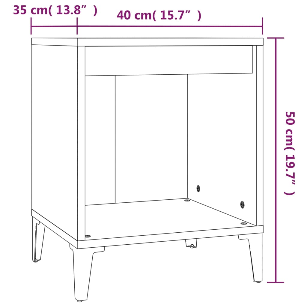 vidaXL Κομοδίνο Sonoma Δρυς 40x35x50 εκ.
