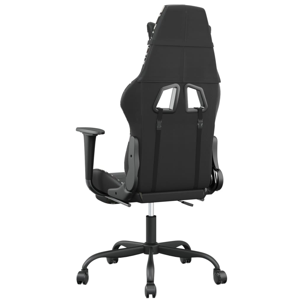 vidaXL Καρέκλα Gaming Μασάζ Υποπόδιο Μαύρο/Παραλλαγή Συνθετικό Δέρμα