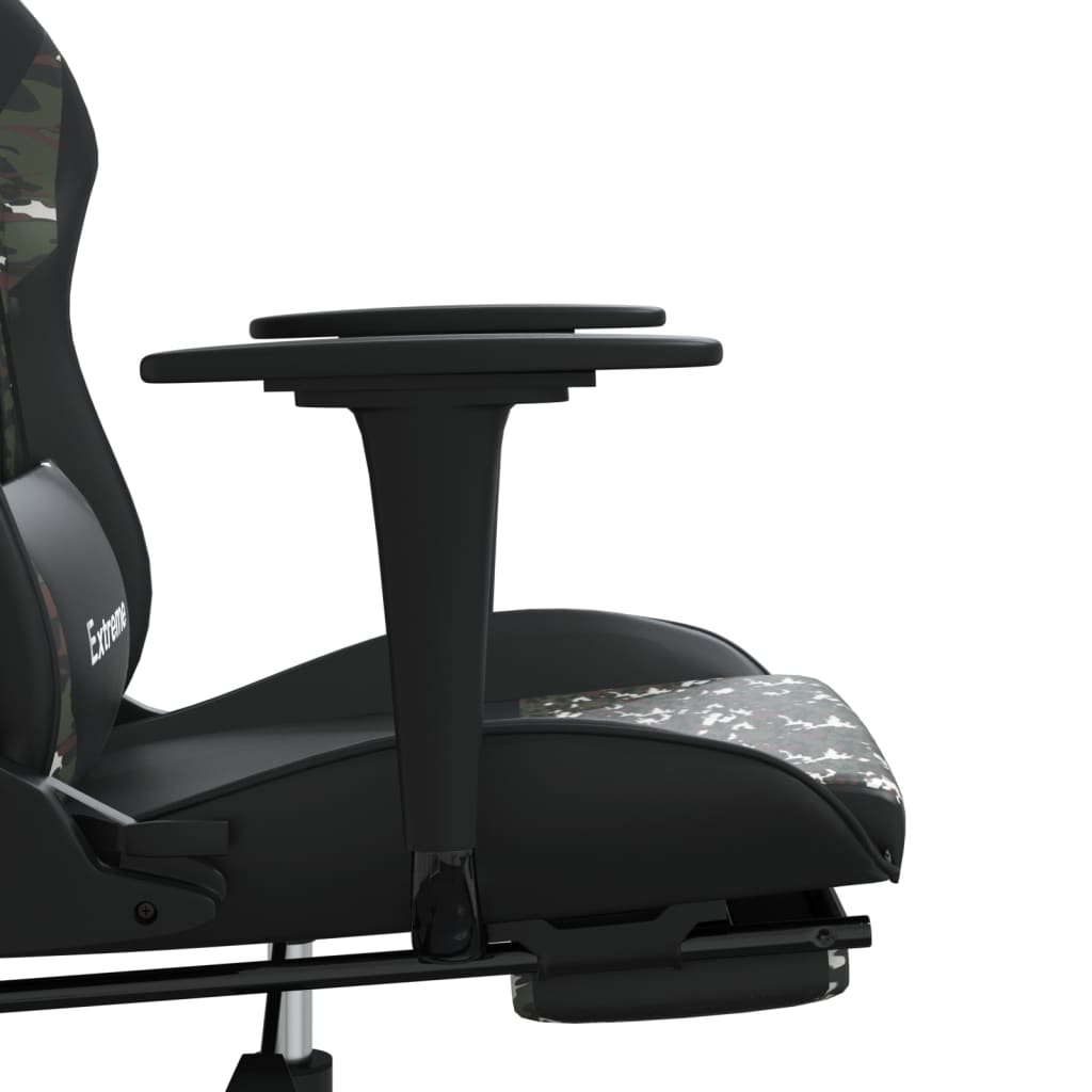 vidaXL Καρέκλα Gaming Μασάζ Υποπόδιο Μαύρο/Παραλλαγή Συνθετικό Δέρμα