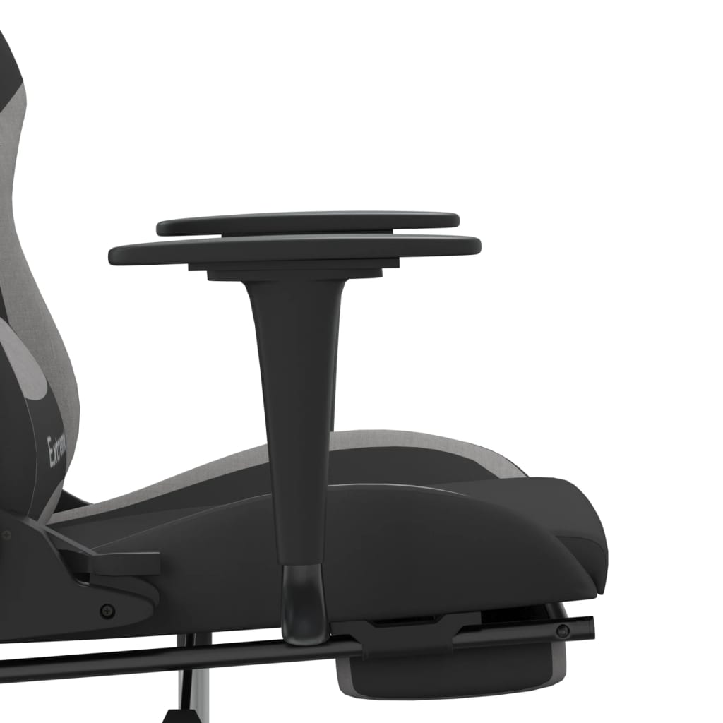 vidaXL Καρέκλα Gaming Μαύρη/Ανοιχτό γκρι Ύφασμα με Υποπόδιο