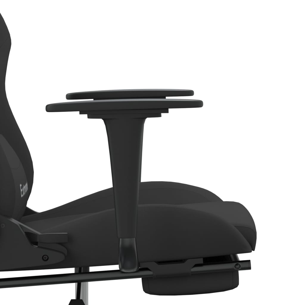 vidaXL Καρέκλα Gaming Μαύρη Ύφασμα με Υποπόδιο