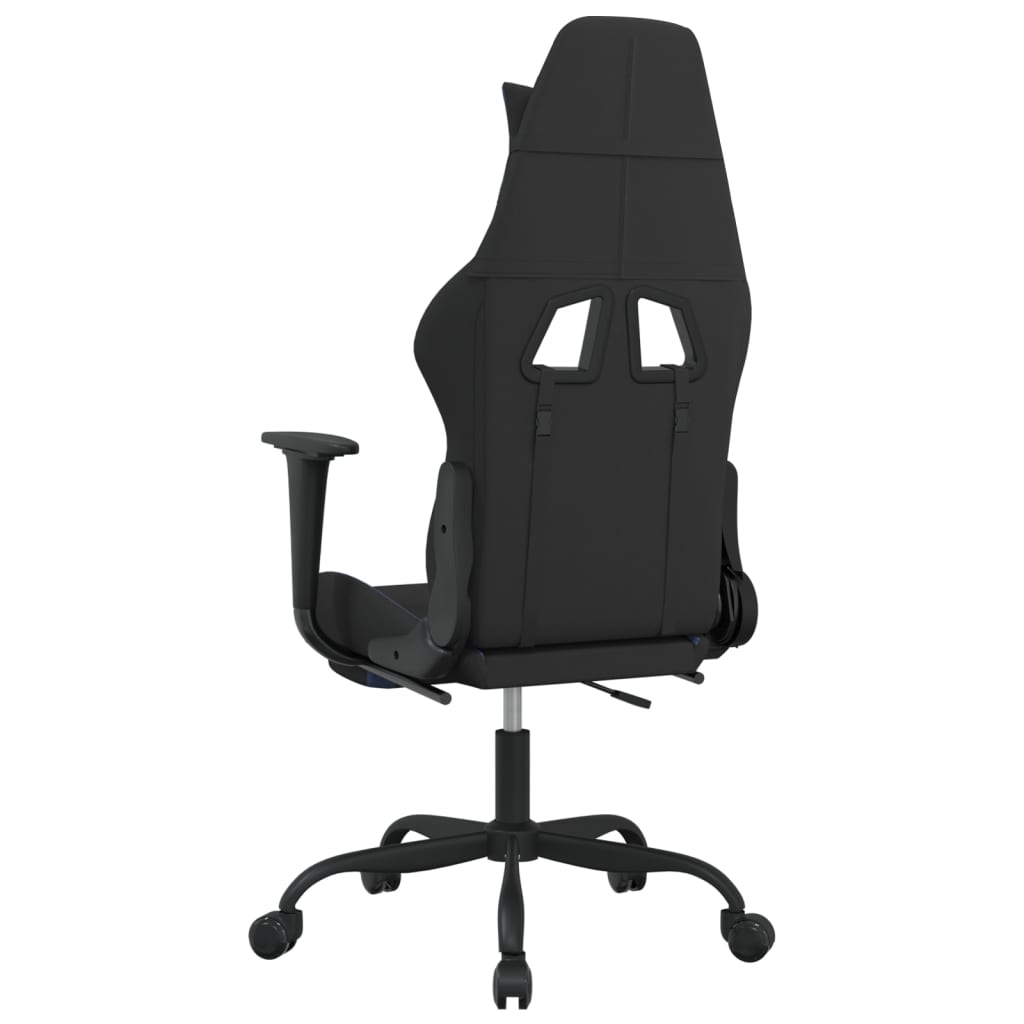 vidaXL Καρέκλα Gaming Μαύρη/Μπλε Ύφασμα με Υποπόδιο