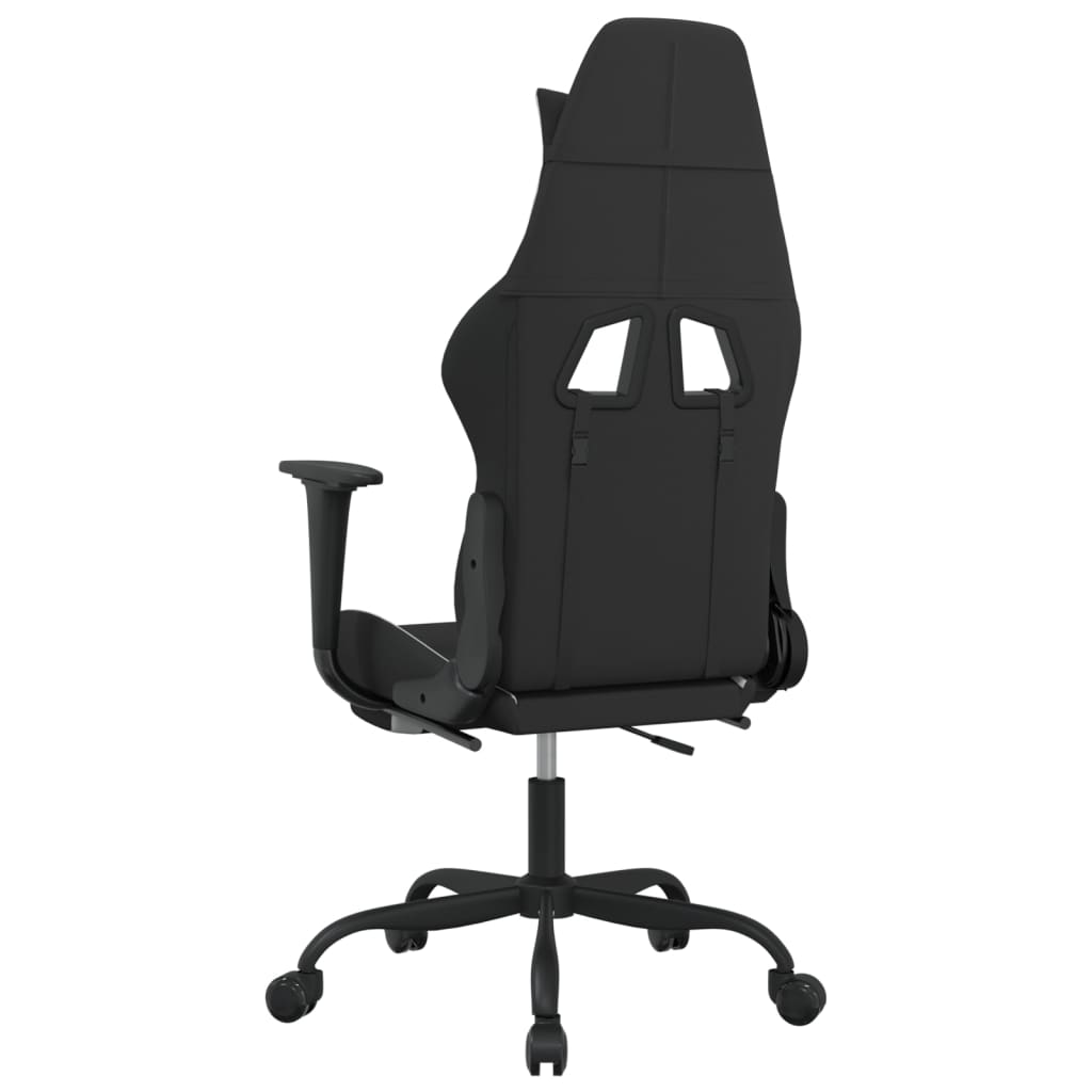 vidaXL Καρέκλα Gaming Μαύρο/Λευκό Ύφασμα με Υποπόδιο