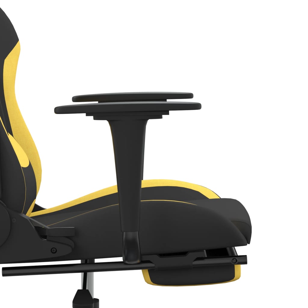 vidaXL Καρέκλα Gaming Μαύρη/Κίτρινο Ύφασμα με Υποπόδιο