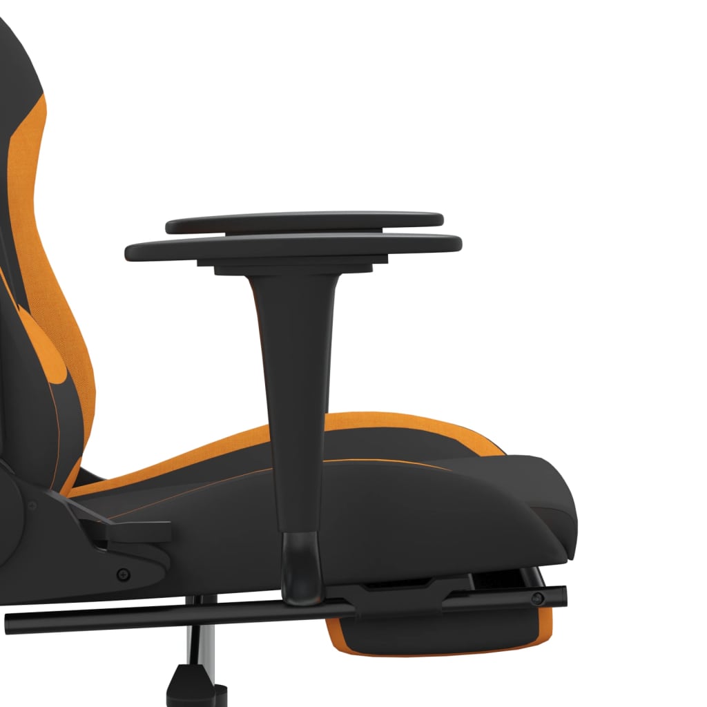 vidaXL Καρέκλα Gaming Μαύρο/Πορτοκαλί Ύφασμα με Υποπόδιο