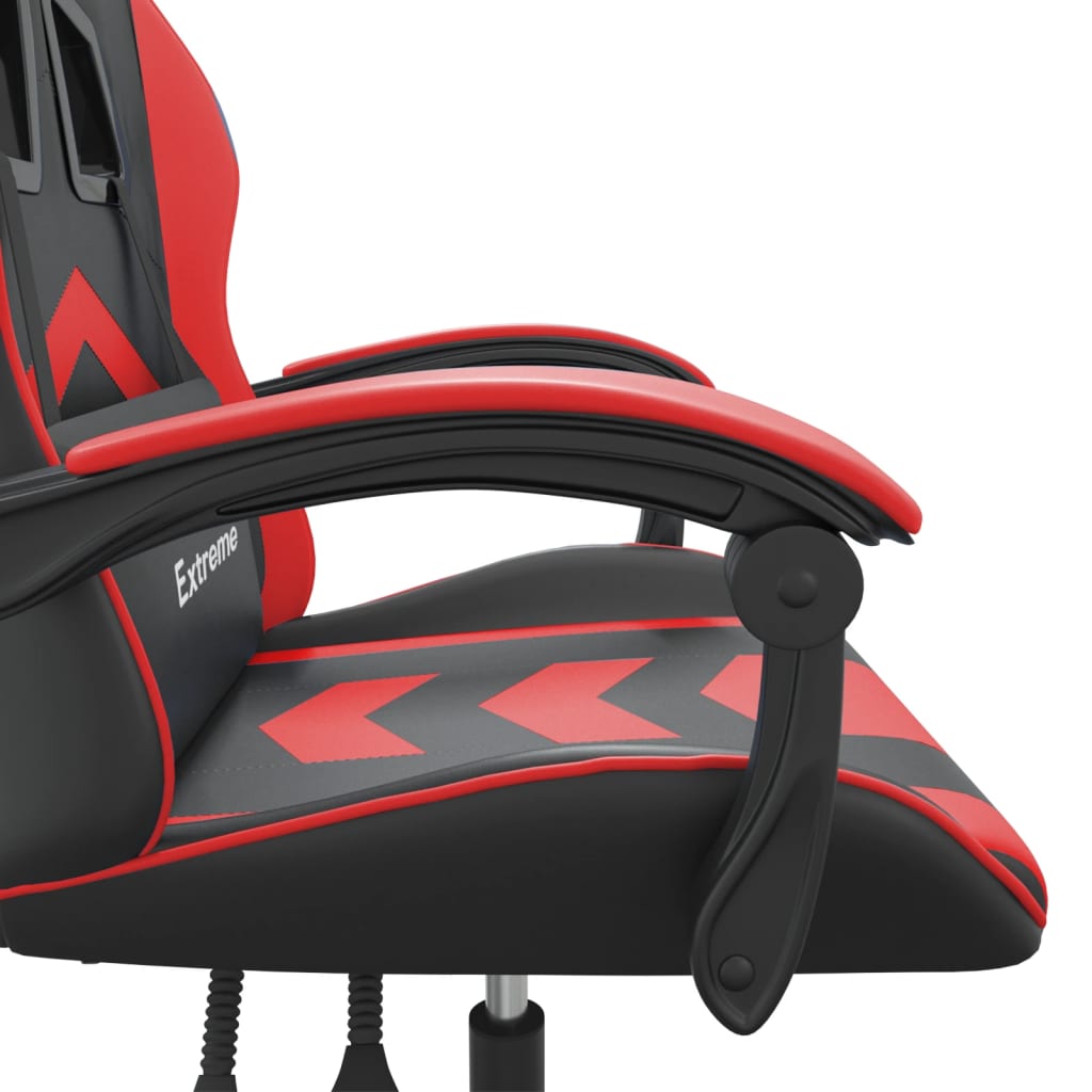 vidaXL Καρέκλα Gaming Μασάζ Μαύρο/Κόκκινο από Συνθετικό Δέρμα