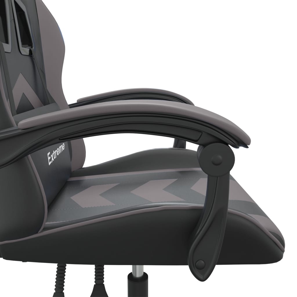 vidaXL Καρέκλα Gaming Μαύρο/Γκρι από Συνθετικό Δέρμα