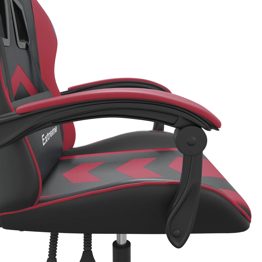 vidaXL Καρέκλα Gaming Μαύρο/Μπορντό από Συνθετικό Δέρμα