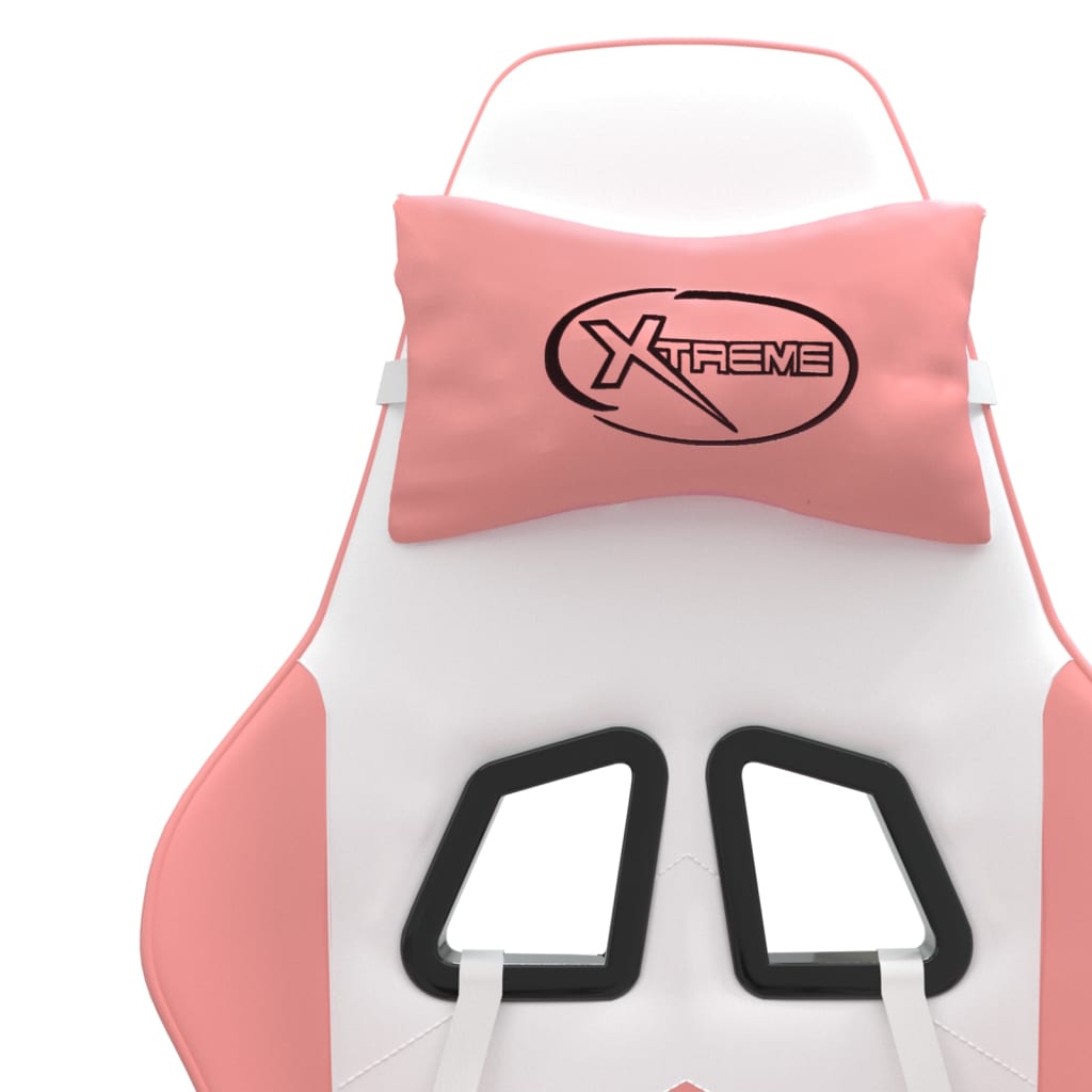 vidaXL Καρέκλα Gaming Λευκό και Ροζ από Συνθετικό Δέρμα