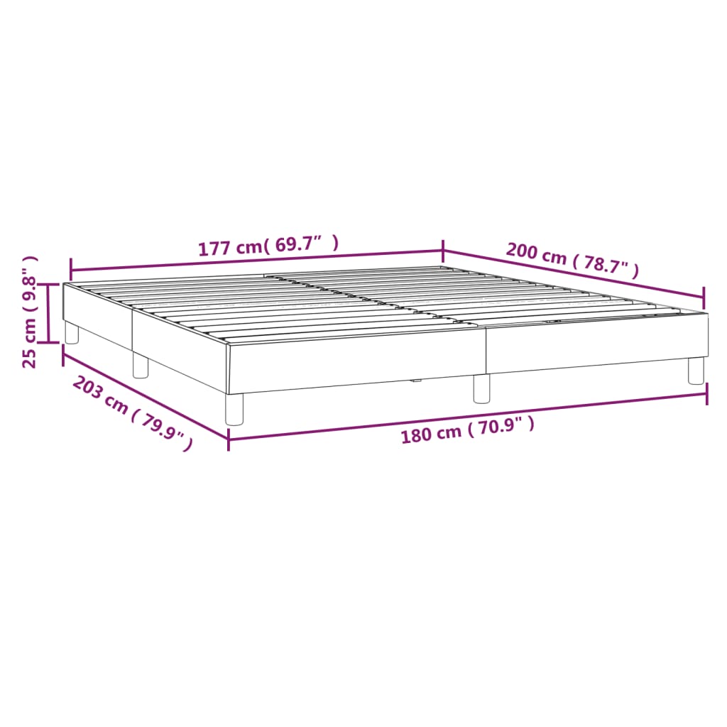 vidaXL Σκελετός Κρεβατιού Χωρίς Στρώμα Κρεμ 180x200 εκ. Υφασμάτινο