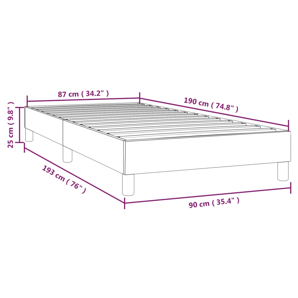 vidaXL Σκελετός Κρεβατιού Χωρίς Στρώμα Taupe 90x190 εκ. Υφασμάτινο