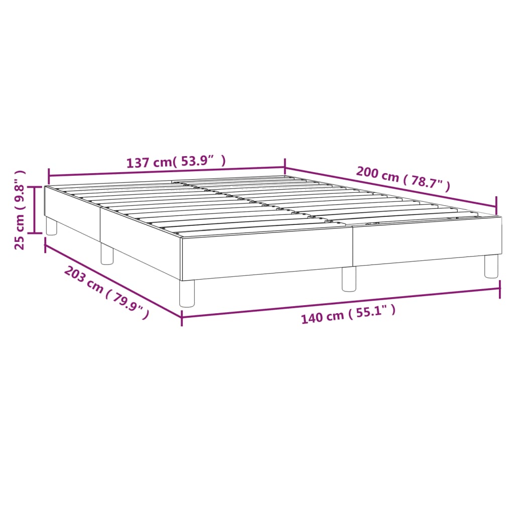 vidaXL Σκελετός Κρεβατιού Χωρίς Στρώμα Taupe 140x200 εκ. Υφασμάτινο