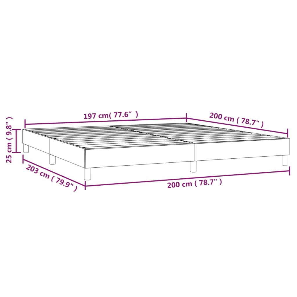vidaXL Σκελετός Κρεβατιού Χωρίς Στρώμα Μαύρο 200x200 εκ. Βελούδινο