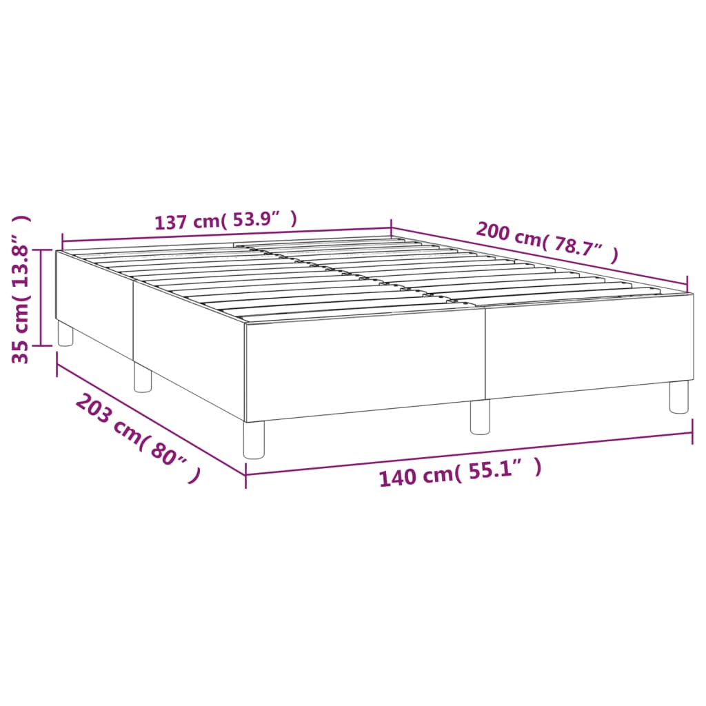 vidaXL Σκελετός Κρεβατιού Χωρίς Στρώμα Μαύρο 140x200 εκ.Υφασμάτινο