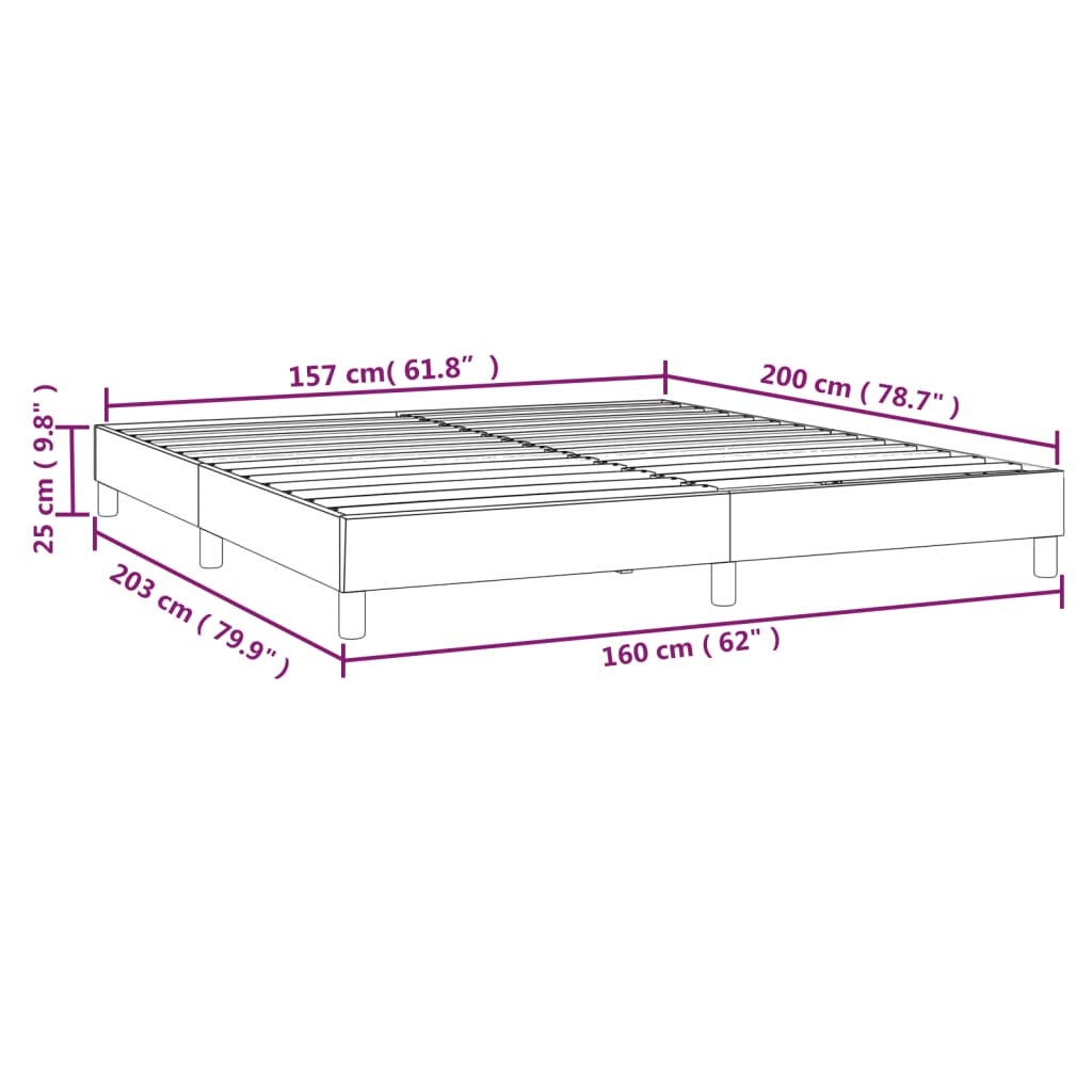 vidaXL Σκελετός Κρεβατιού Χωρίς Στρώμα Taupe 160x200 εκ. Υφασμάτινο
