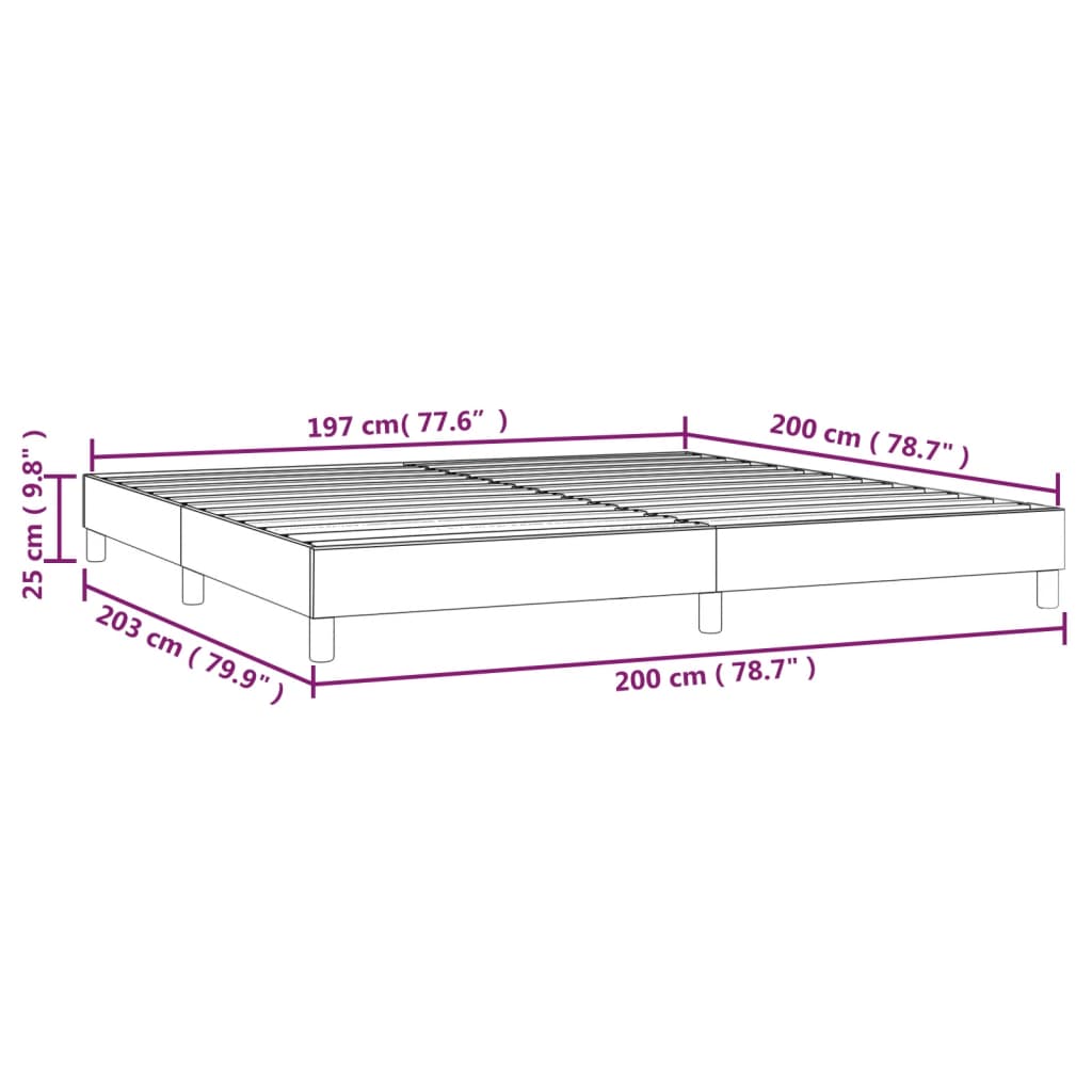 vidaXL Σκελετός Κρεβατιού Χωρίς Στρώμα Taupe 200x200 εκ.Υφασμάτινο