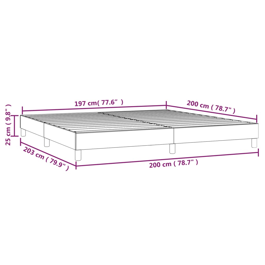 vidaXL Σκελετός Κρεβατιού Χωρίς Στρώμα Κρεμ 200x200 εκ. Υφασμάτινο