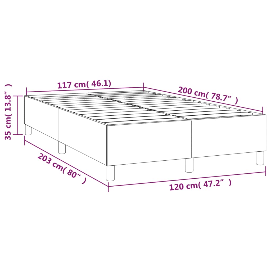 vidaXL Σκελετός Κρεβατιού με Ελατήρια Κρεμ 120x200 εκ. Υφασμάτινο
