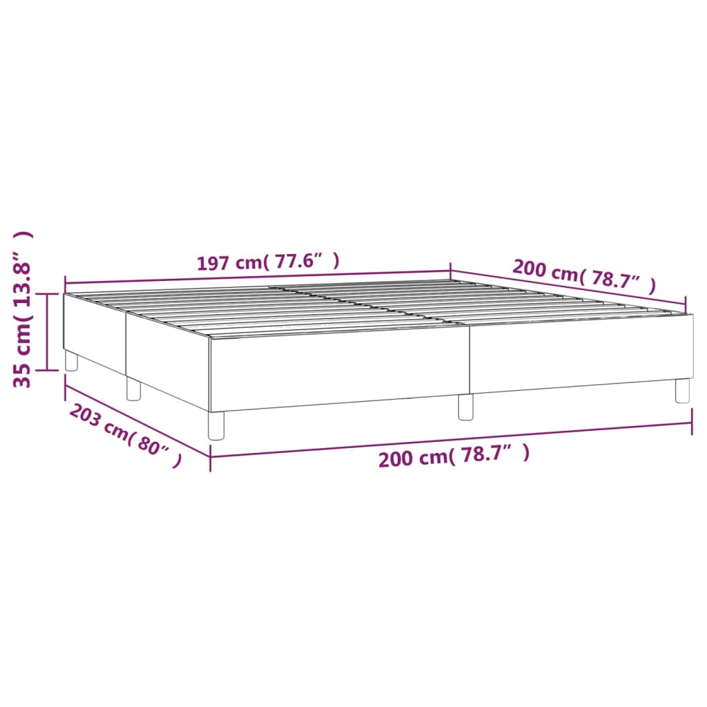 vidaXL Σκελετός Κρεβατιού με Ελατήρια Taupe 200x200 εκ.Υφασμάτινο