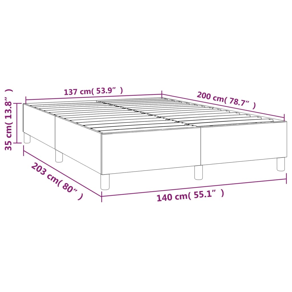 vidaXL Πλαίσιο Κρεβατιού Κρεμ 140x200 εκ. από Συνθετικό Δέρμα