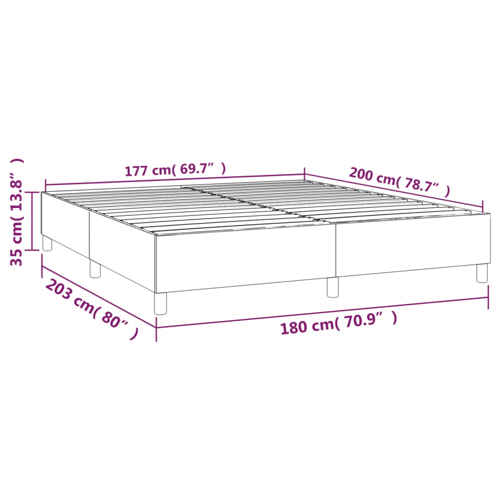 vidaXL Σκελετός Κρεβατιού με Ελατήρια Γκρι 180x200 εκ. από Συνθετικό Δέρμα