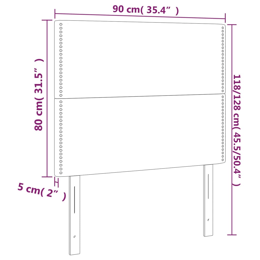 vidaXL Κεφαλάρι Σκούρο Μπλε Βελούδινο 90x5x118/128 εκ.