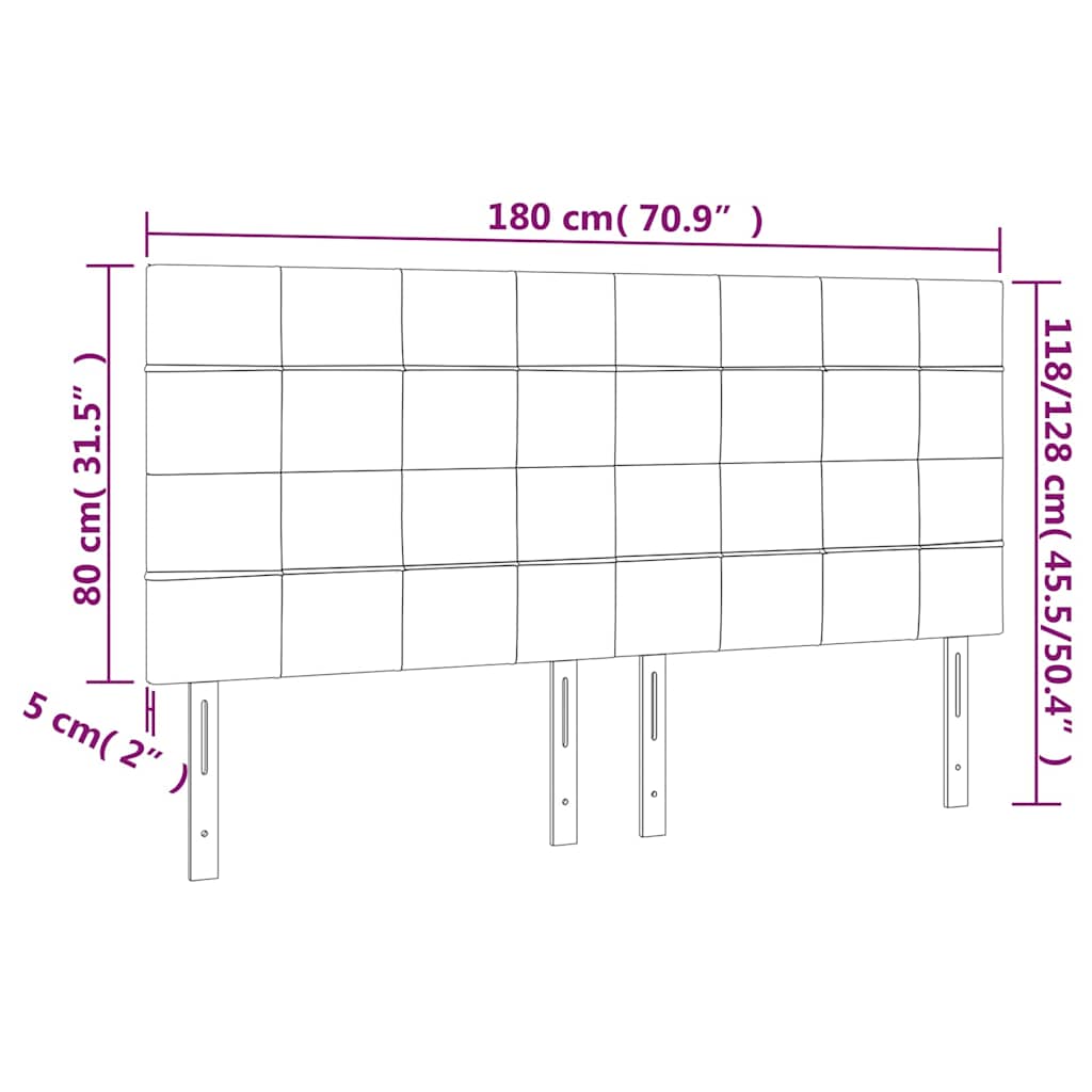 vidaXL Κεφαλάρι Κρεβατιού Σκούρο Καφέ 180x5x118/128 εκ. Ύφασμα