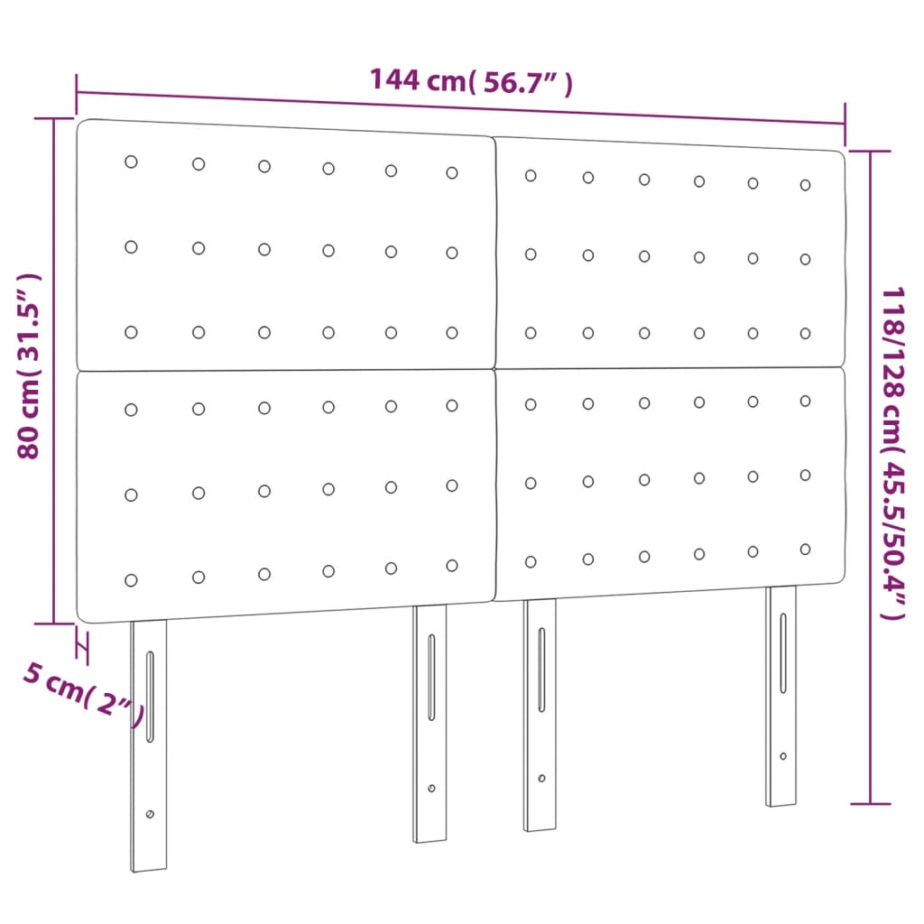 vidaXL Κεφαλάρι Καπουτσίνο 144x5x118/128 εκ. από Συνθετικό Δέρμα