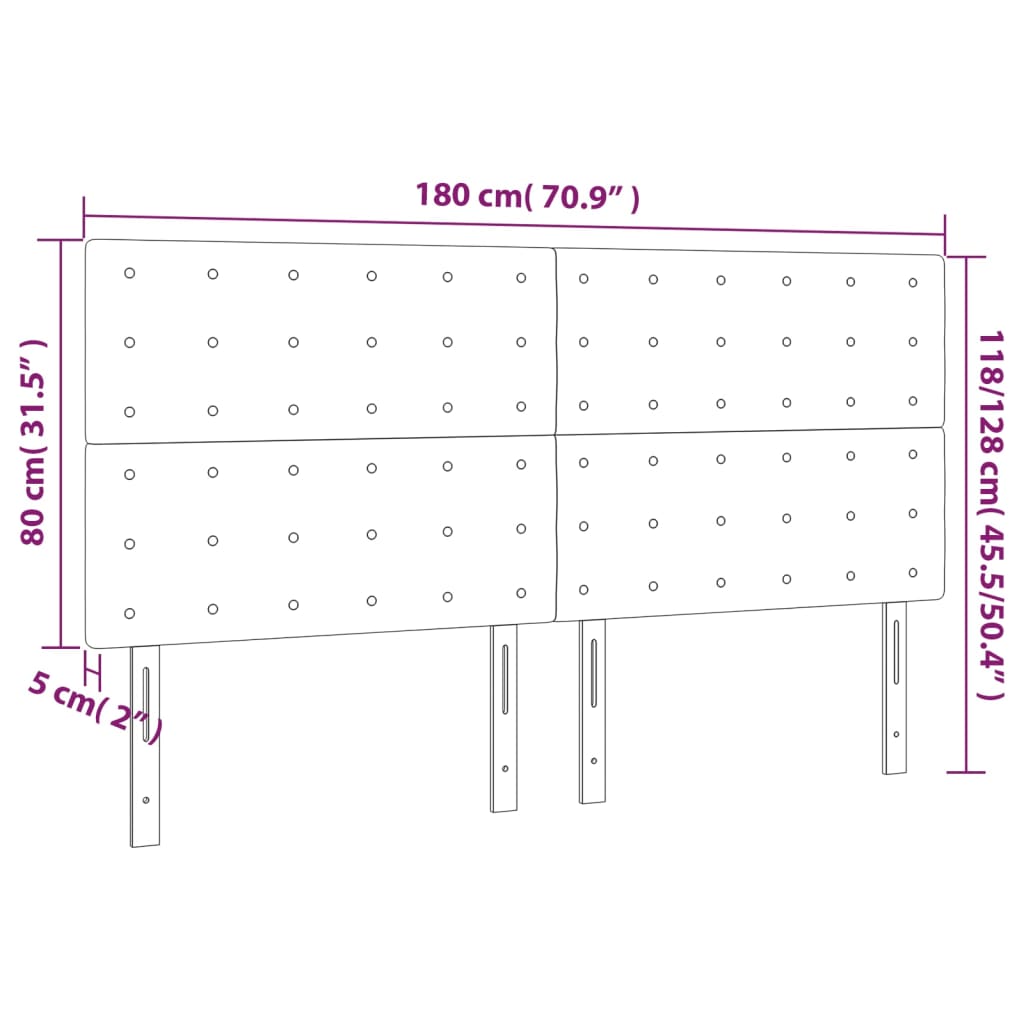 vidaXL Κεφαλάρι Καπουτσίνο 180x5x118/128 εκ. από Συνθετικό Δέρμα