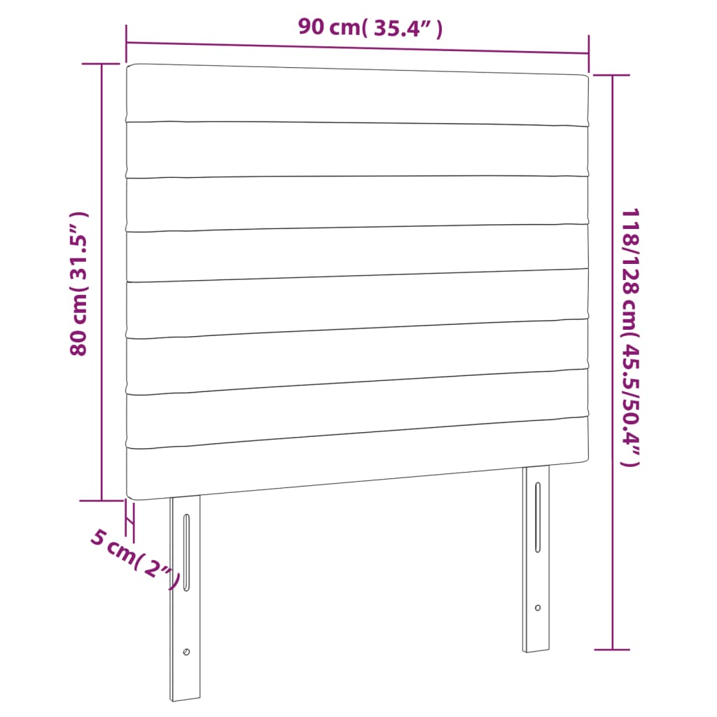 vidaXL Κεφαλάρι Μπλε 90x5x118/128 εκ. Ύφασμα