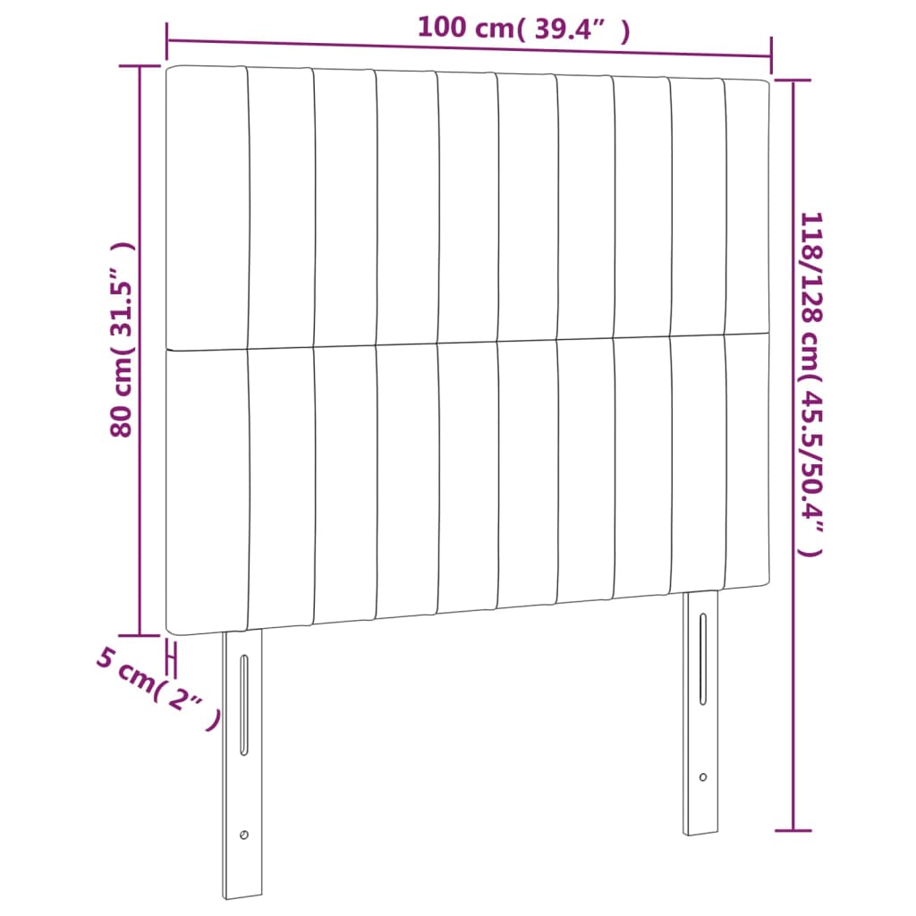 vidaXL Κεφαλάρι Κρεβατιού Μπεζ 100x5x118/128 εκ. Ύφασμα