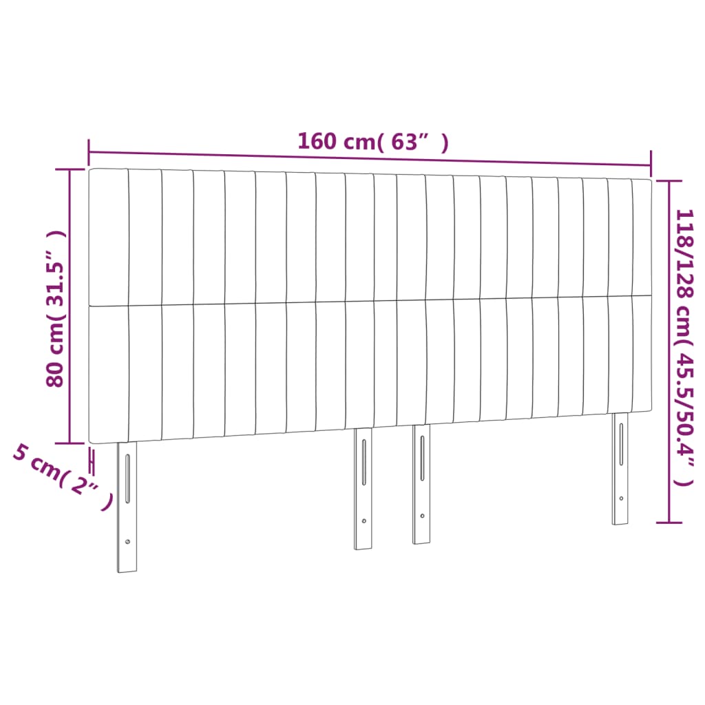 vidaXL Κεφαλάρι Μαύρο 160x5x118/128 εκ. Ύφασμα