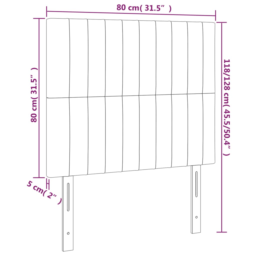 vidaXL Κεφαλάρι Κρεβατιού Ροζ Βελούδο 80x5x118/128 εκ.