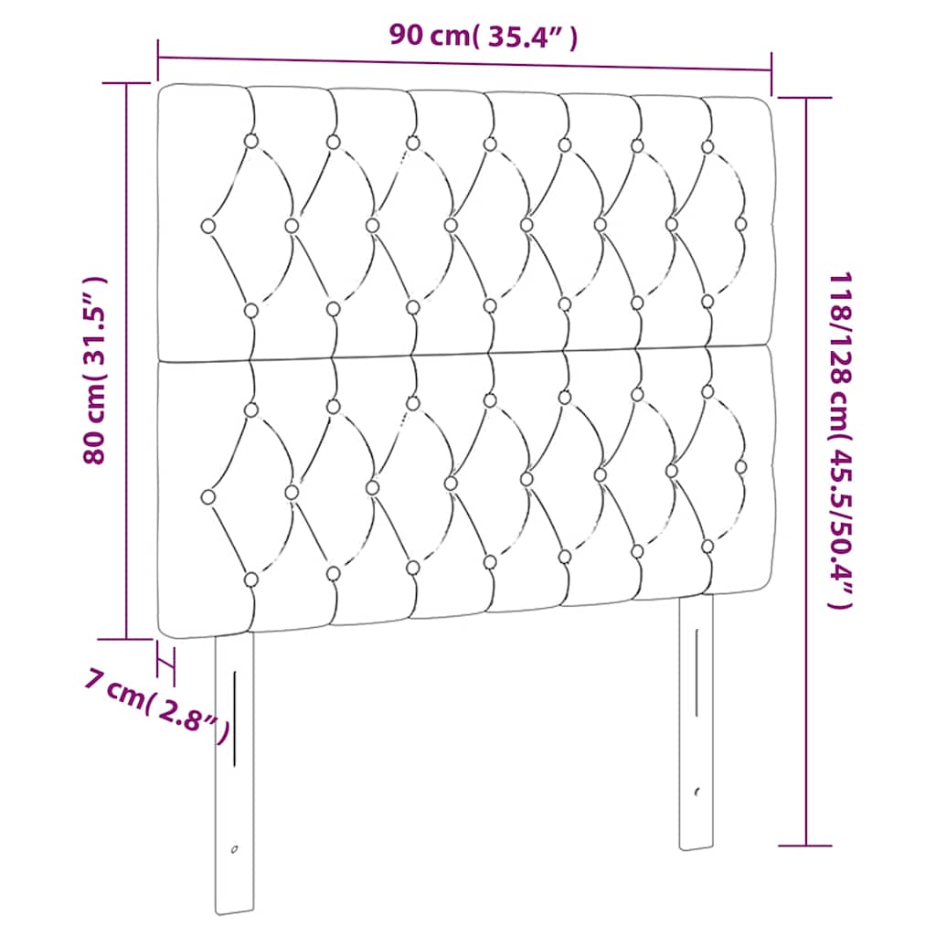 vidaXL Κεφαλάρι Σκούρο Πράσινο Βελούδινο 90x7x118/128 εκ.
