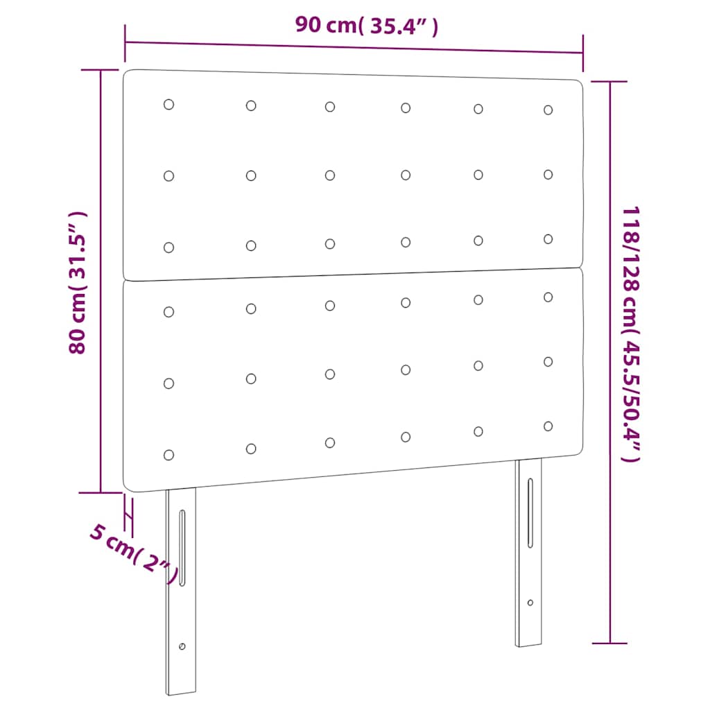 vidaXL Κεφαλάρι Κρεβατιού Σκούρο Καφέ 90x5x118/128 εκ. Ύφασμα