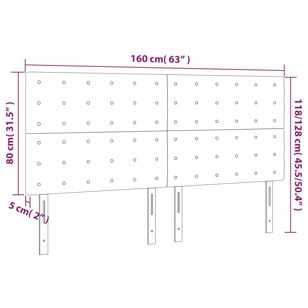 vidaXL Κεφαλάρι Κρεμ 160x5x118/128 εκ. Ύφασμα