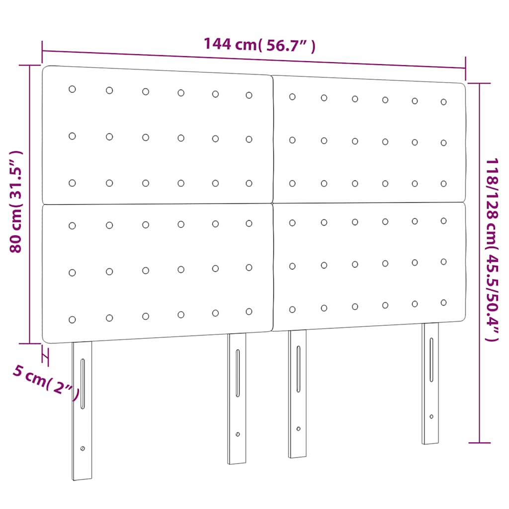 vidaXL Κεφαλάρι Σκούρο Μπλε Βελούδινο 144x5x118/128 εκ.
