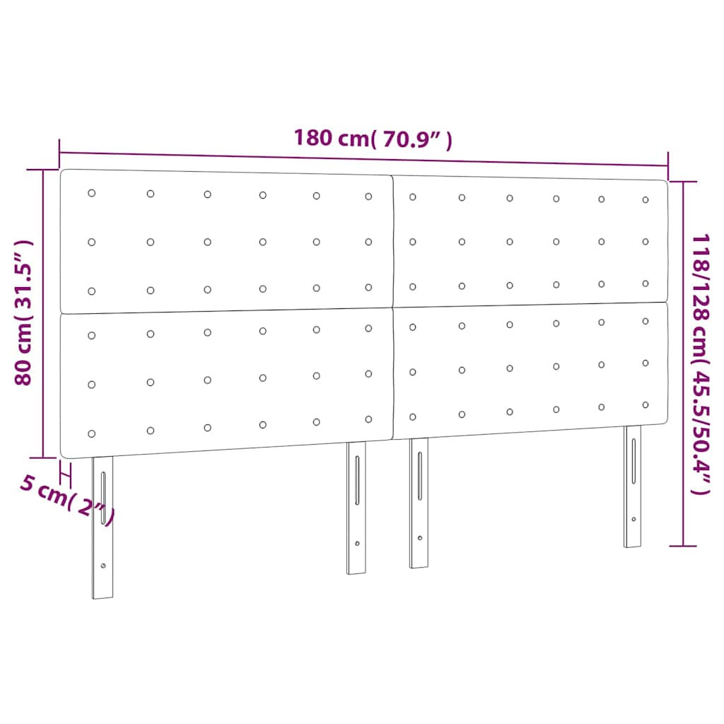 vidaXL Κεφαλάρι Σκούρο Μπλε Βελούδινο 180x5x118/128 εκ.