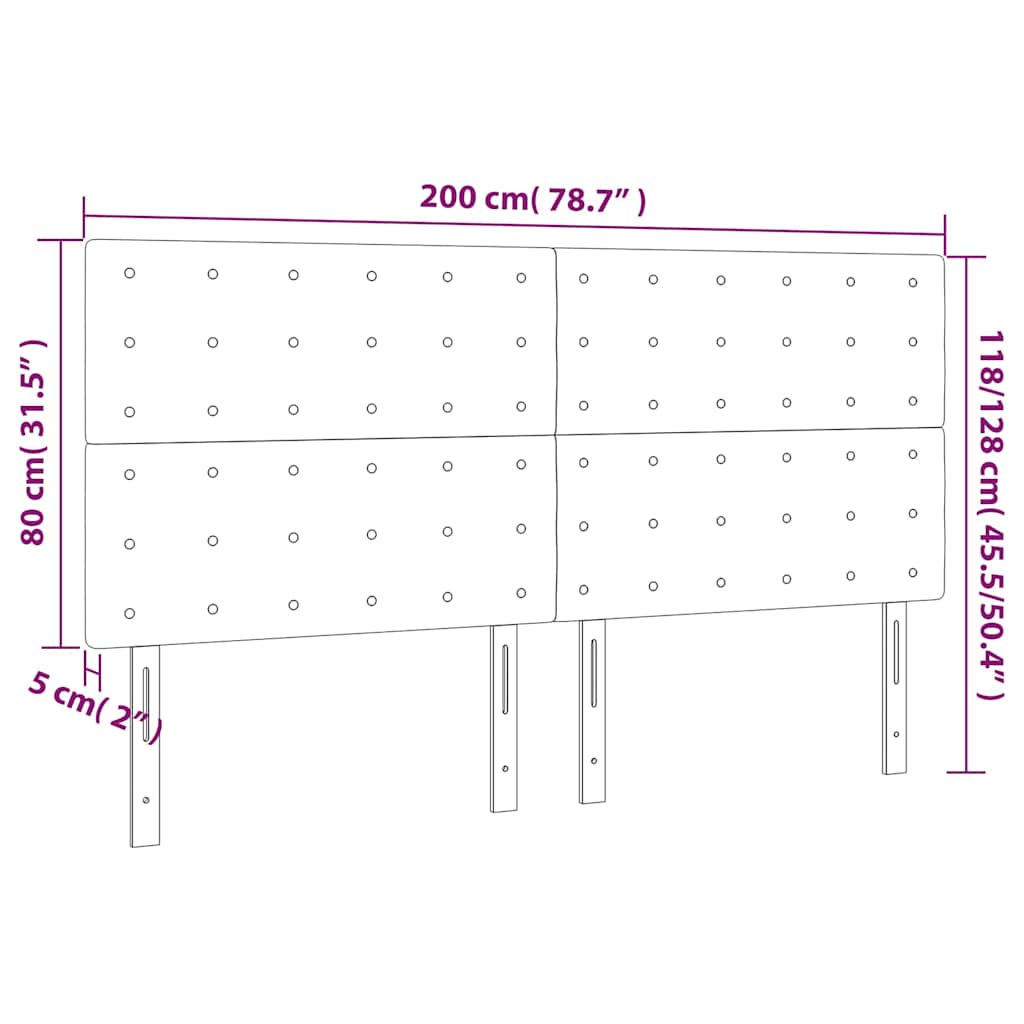 vidaXL Κεφαλάρι Σκούρο Μπλε Βελούδινο 200x5x118/128 εκ.