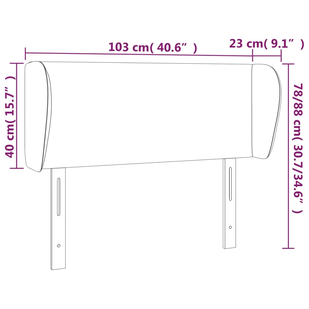 vidaXL Κεφαλάρι με Πτερύγια Σκούρο Καφέ 103x23x78/88 εκ. Υφασμάτινο