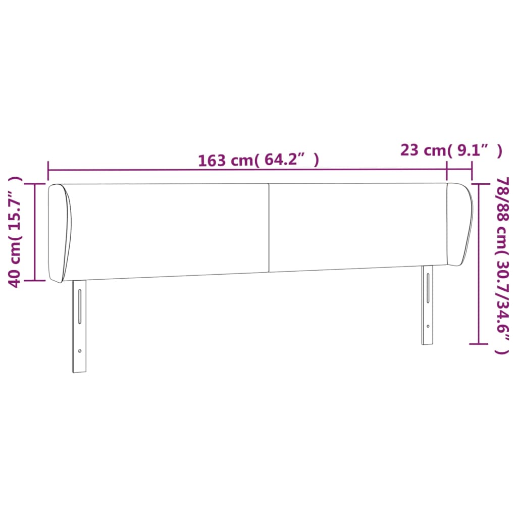 vidaXL Κεφαλάρι με Πτερύγια Κρεμ 163x23x78/88 εκ. Υφασμάτινο