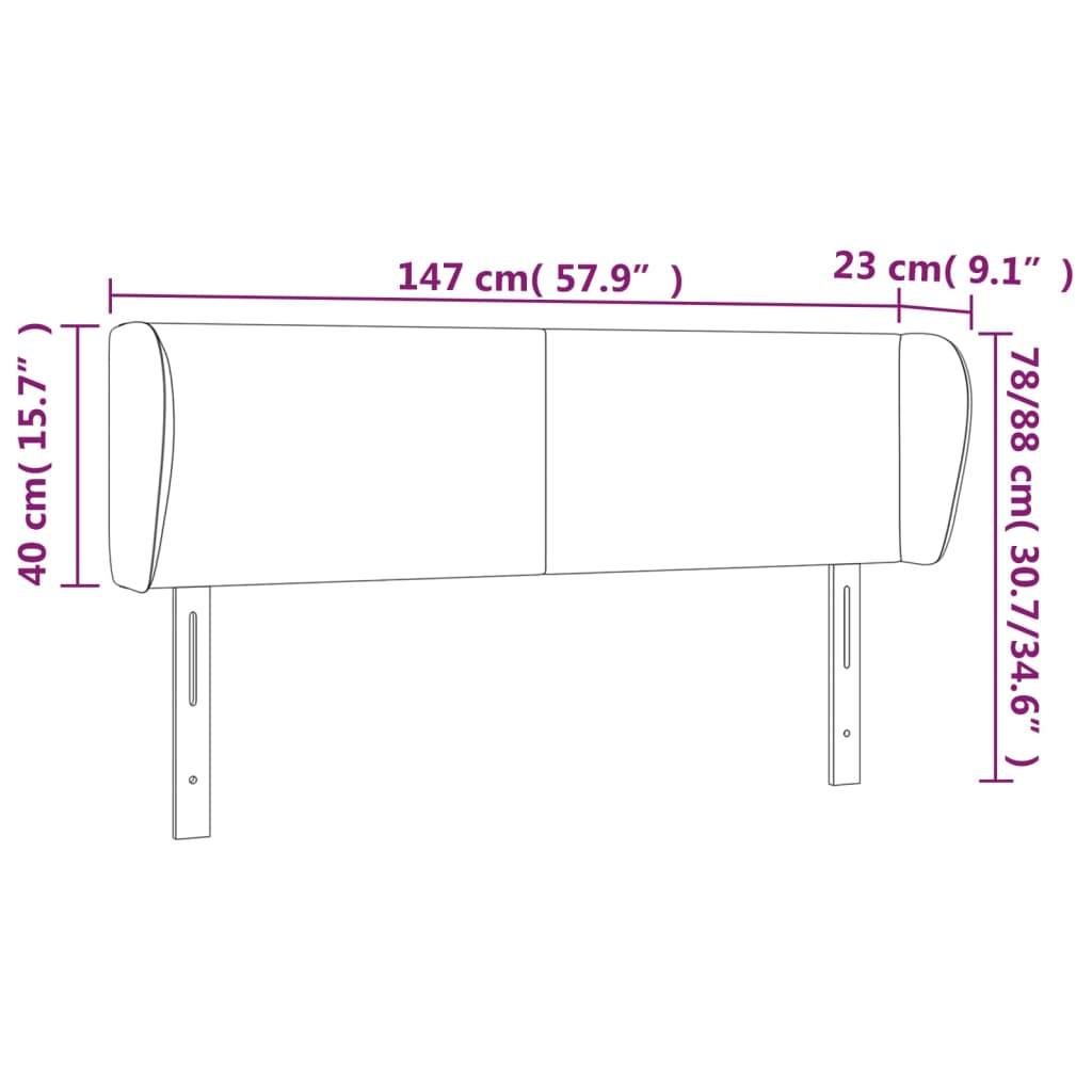 vidaXL Κεφαλάρι με Πτερύγια Καπουτσίνο 147x23x78/88εκ. Συνθετικό Δέρμα