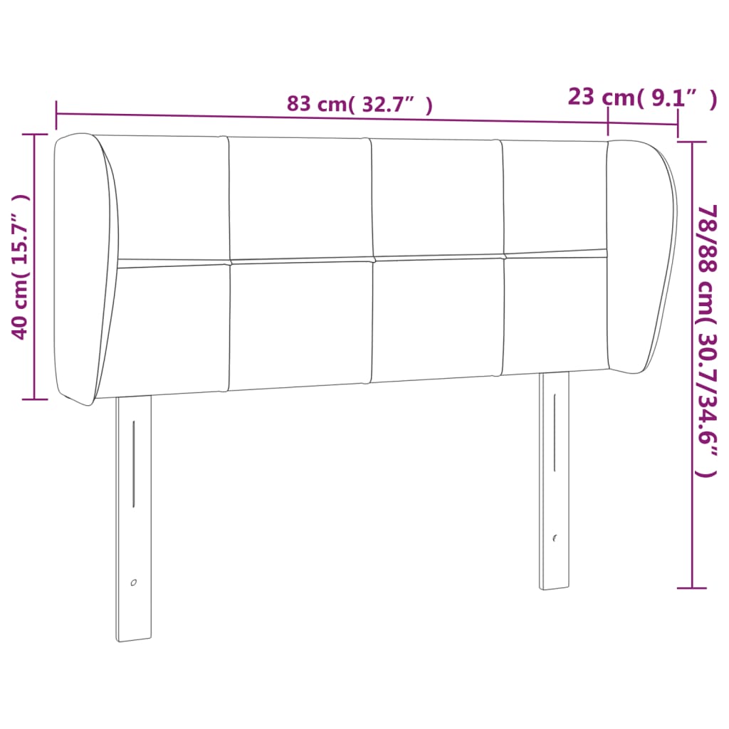 vidaXL Κεφαλάρι με Πτερύγια Taupe 83 x 23 x 78/88 εκ. Υφασμάτινο