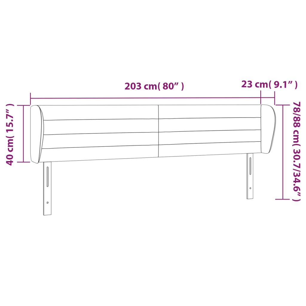 vidaXL Κεφαλάρι με Πτερύγια Ροζ 203x23x78/88 εκ. Βελούδινο