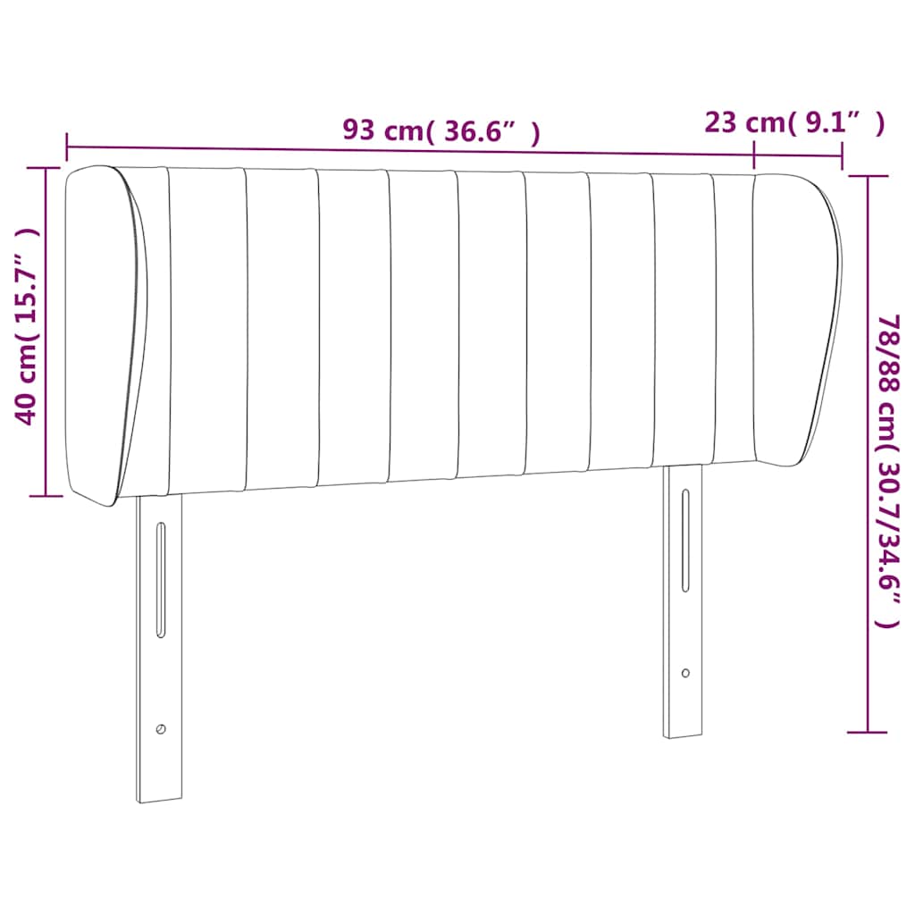 vidaXL Κεφαλάρι με Πτερύγια Κρεμ 93x23x78/88 εκ. Υφασμάτινο