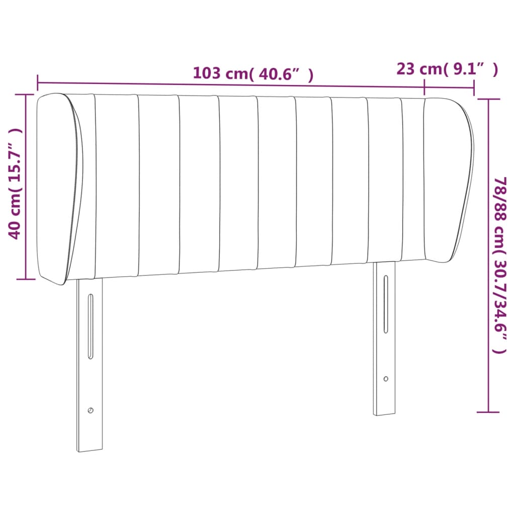 vidaXL Κεφαλάρι με Πτερύγια Ροζ 103x23x78/88 εκ. Βελούδινο