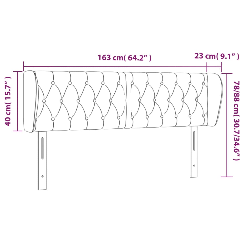 vidaXL Κεφαλάρι με Πτερύγια Taupe 163x23x78/88 εκ. Υφασμάτινο