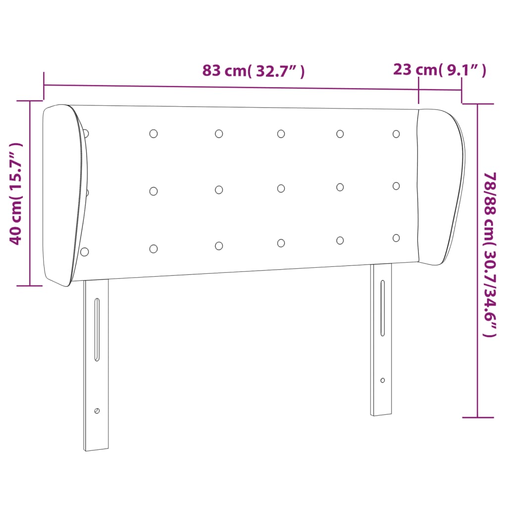 vidaXL Κεφαλάρι με Πτερύγια Σκούρο Καφέ 83x23x78/88 εκ. Υφασμάτινο