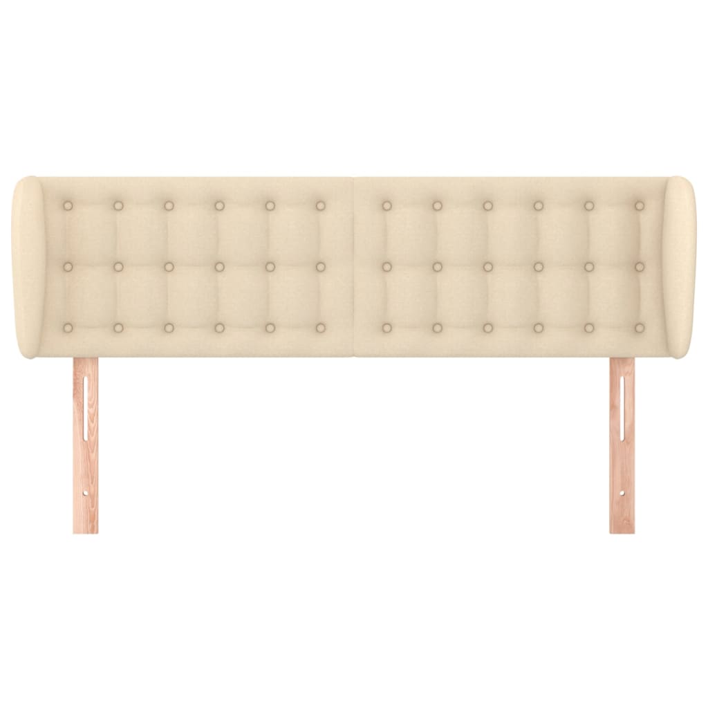 vidaXL Κεφαλάρι με Πτερύγια Κρεμ 147 x 23 x 78/88 εκ. Υφασμάτινο
